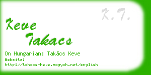 keve takacs business card